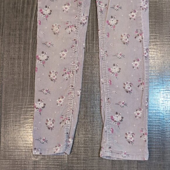 3/$20 H&M L.O.G.G. Floral Corduroy Pants Girls 5 6 Back To School Adjustable - Picture 3 of 11